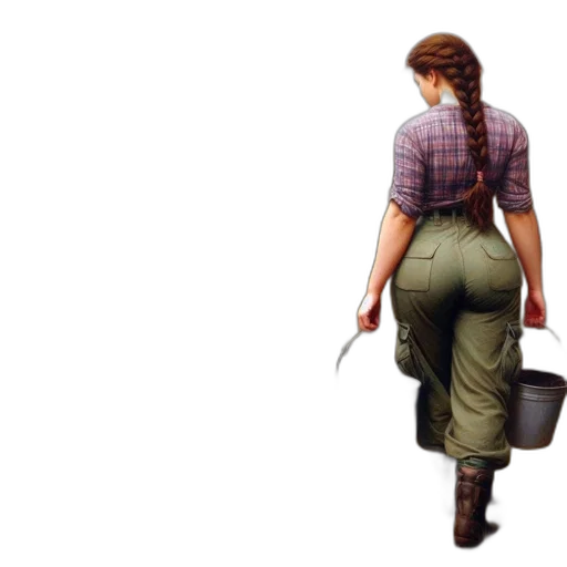 staff, hair, concept art, photorealistic transparent PNG cut-out