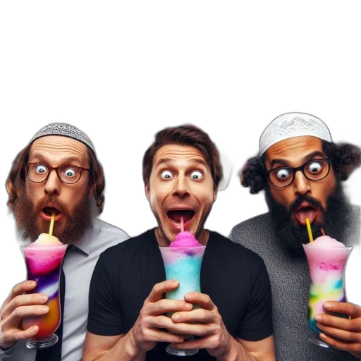 staff, three, men, bright transparent PNG cut-out