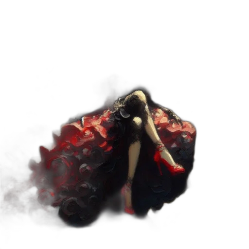 dress, hair, creature, mask transparent PNG cut-out