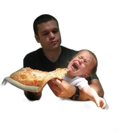 food, man, holding, slice transparent PNG cut-out