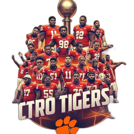 vibrant, poster, featuring, clemson transparent PNG cut-out