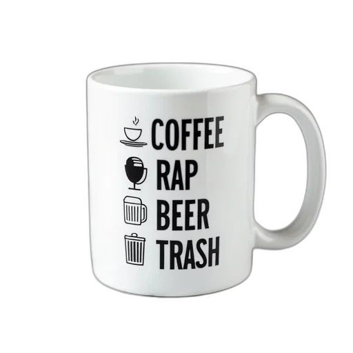 white, coffee, mug, black transparent PNG cut-out