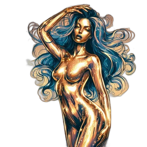 hair, dress, jewelry, comic book art transparent PNG cut-out