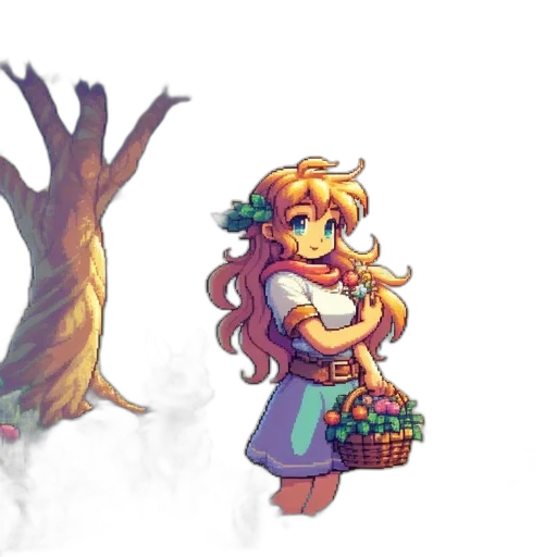 tree, staff, pixel art, concept art transparent PNG cut-out