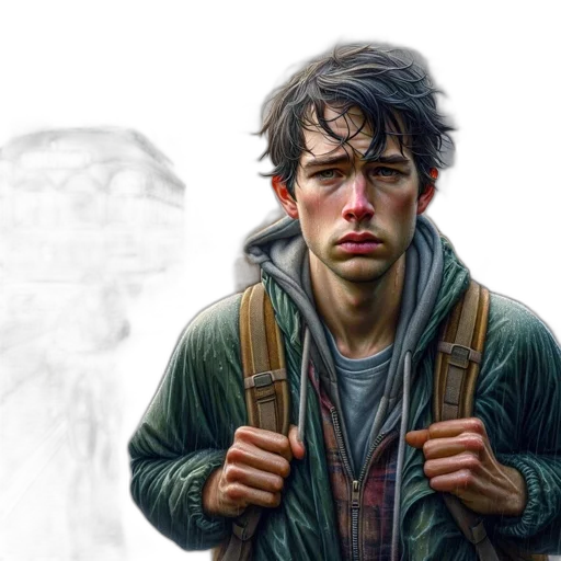 jacket, face, photorealistic, concept art transparent PNG cut-out