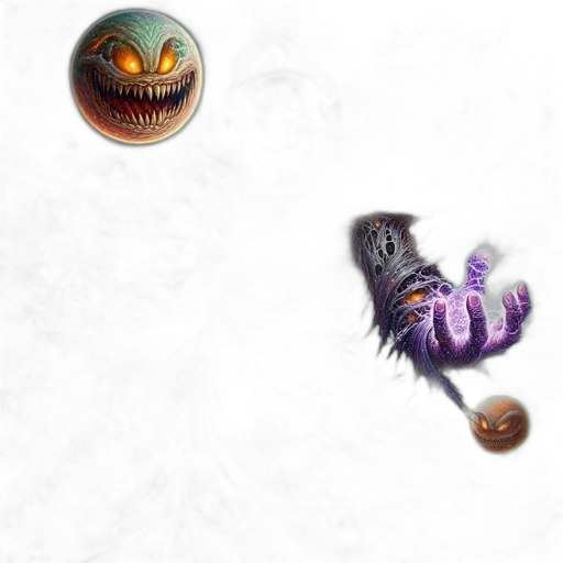 creature, mask, dragon, staff transparent PNG cut-out