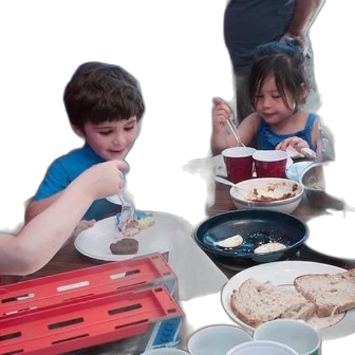 food, group, children, sit transparent PNG cut-out