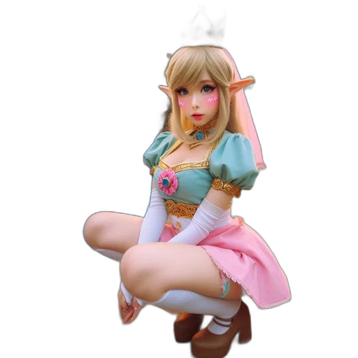 dress, staff, weapon, face transparent PNG cut-out