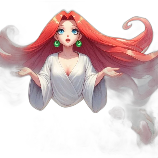 dress, staff, face, hair transparent PNG cut-out