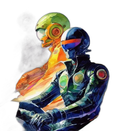 robot, mask, jacket, face transparent PNG cut-out