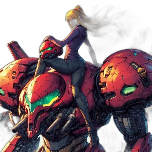 robot, concept art, comic book art, red transparent PNG cut-out