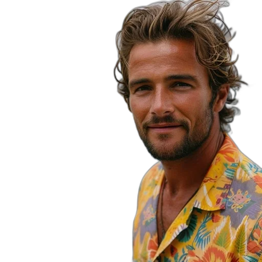 jacket, hair, face, photorealistic transparent PNG cut-out