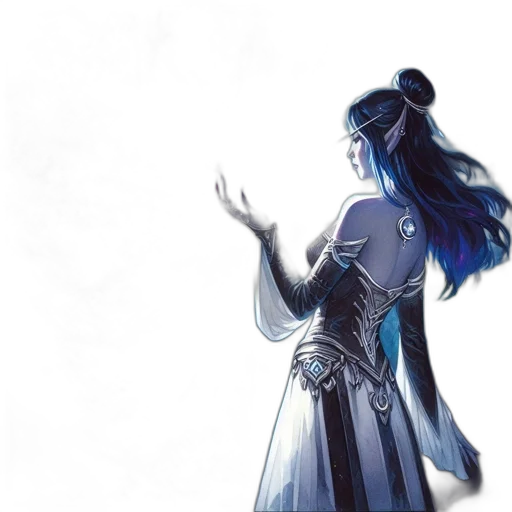 dress, staff, concept art, fantasy art transparent PNG cut-out