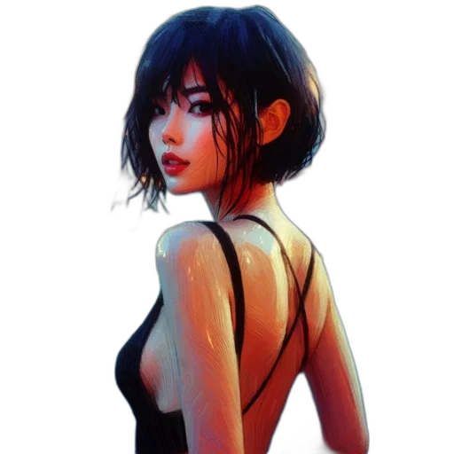 dress, jacket, face, creature transparent PNG cut-out