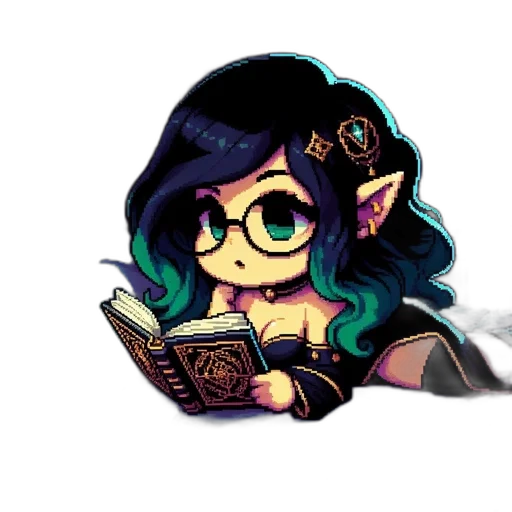 fantasy art, pixel art, anime, cartoon transparent PNG cut-out
