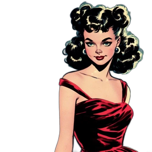 dress, comic book art, cartoon, concept art transparent PNG cut-out