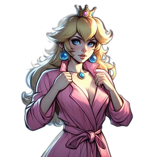dress, crown, jewelry, staff transparent PNG cut-out