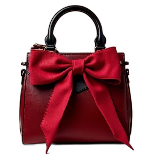 red, womans, handbag, black transparent PNG cut-out