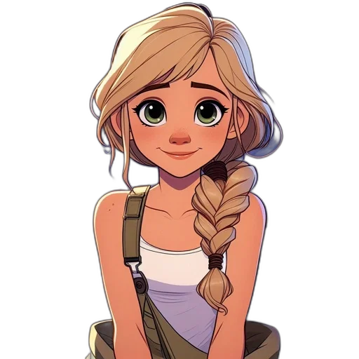 dress, face, staff, cartoon transparent PNG cut-out