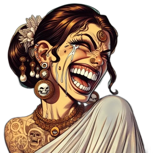 jewelry, face, mask, comic book art transparent PNG cut-out