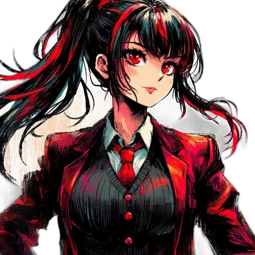 jacket, dress, staff, anime transparent PNG cut-out
