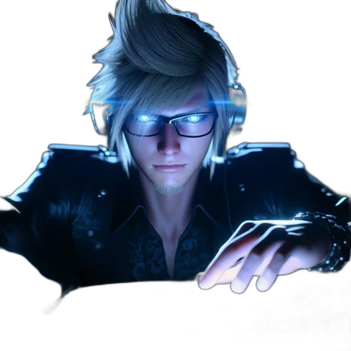 jacket, staff, face, hair transparent PNG cut-out