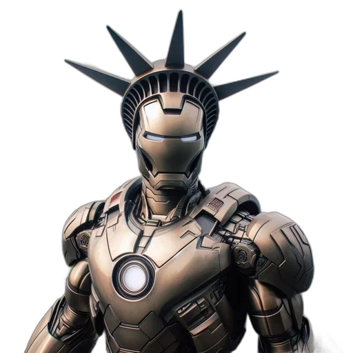 robot, mask, 3d render, comic book art transparent PNG cut-out