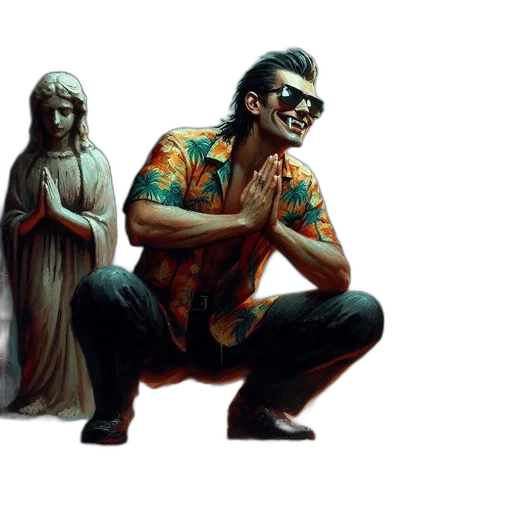 concept art, pixel art, vaporwave, cyberpunk transparent PNG cut-out
