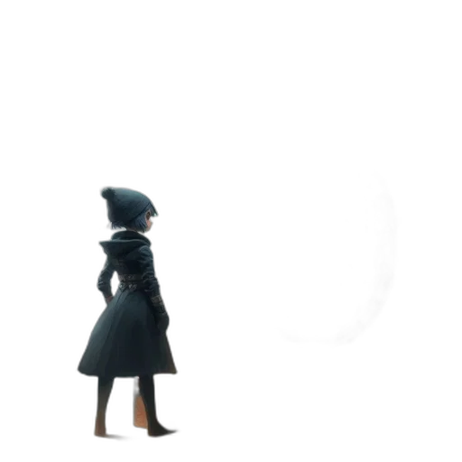 dress, hat, staff, umbrella transparent PNG cut-out