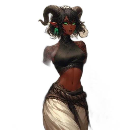 staff, dress, creature, fantasy art transparent PNG cut-out