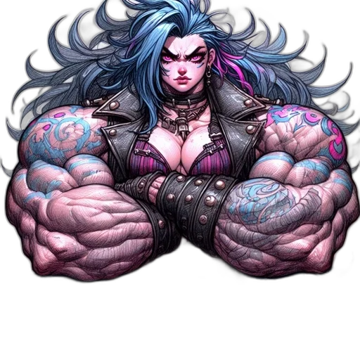 hair, jacket, concept art, cyberpunk transparent PNG cut-out