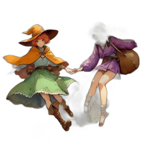 hat, staff, umbrella, concept art transparent PNG cut-out