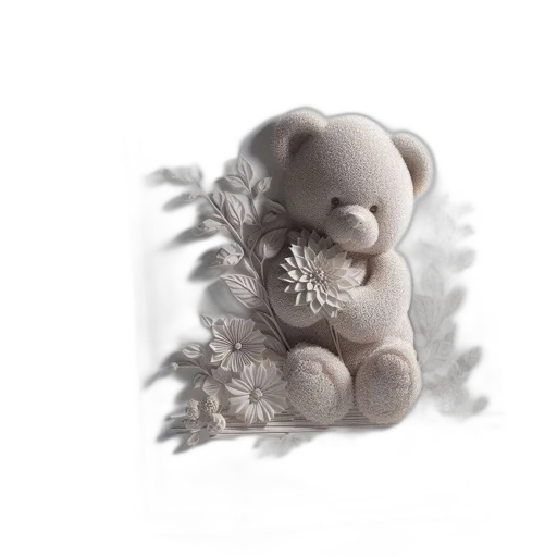jewelry, flower, 3d render, photorealistic transparent PNG cut-out
