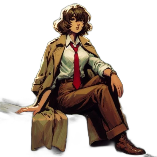 jacket, staff, comic book art, concept art transparent PNG cut-out