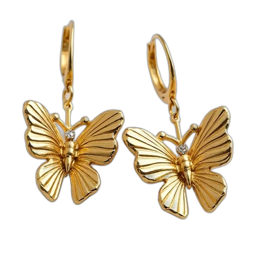 jewelry, pair, gold, earrings transparent PNG cut-out