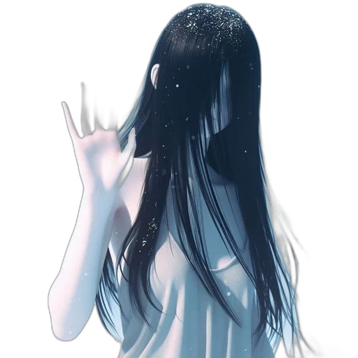 dress, mask, hair, creature transparent PNG cut-out