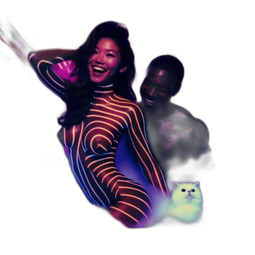 vaporwave, concept art, comic book art, pixel art transparent PNG cut-out