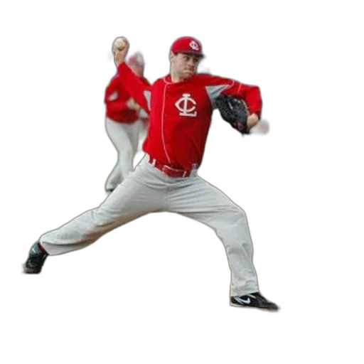 photorealistic, baseball, player, red transparent PNG cut-out