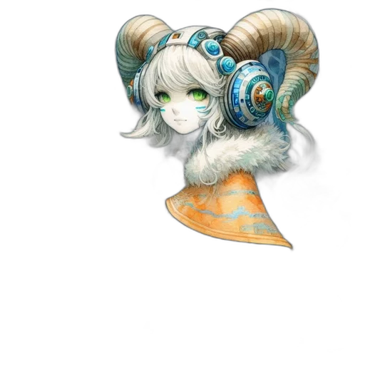 mask, staff, hair, dragon transparent PNG cut-out