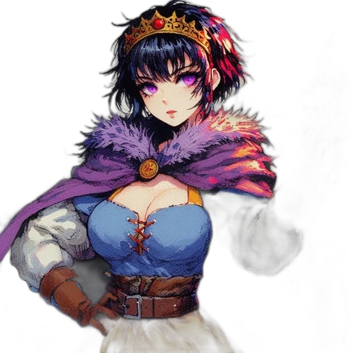 crown, dress, staff, dragon transparent PNG cut-out