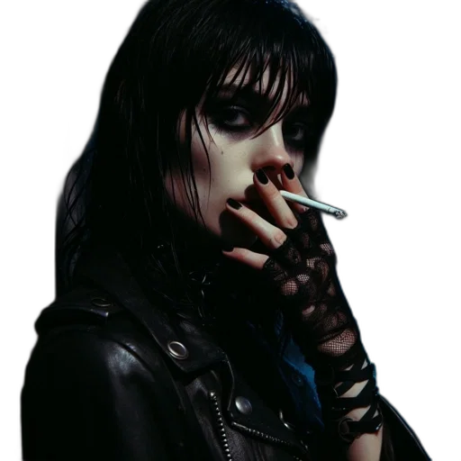 jacket, face, jewelry, weapon transparent PNG cut-out