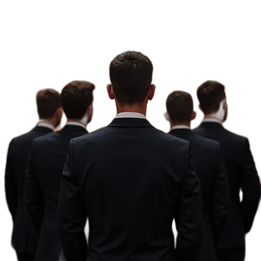 staff, jacket, groom, his transparent PNG cut-out