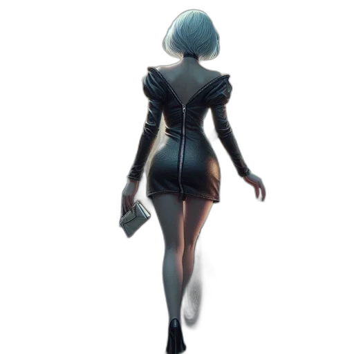 dress, jacket, robot, staff transparent PNG cut-out