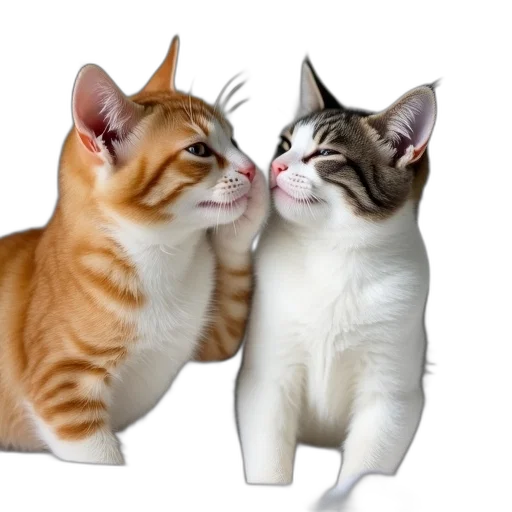 photorealistic, playful, scene, two transparent PNG cut-out