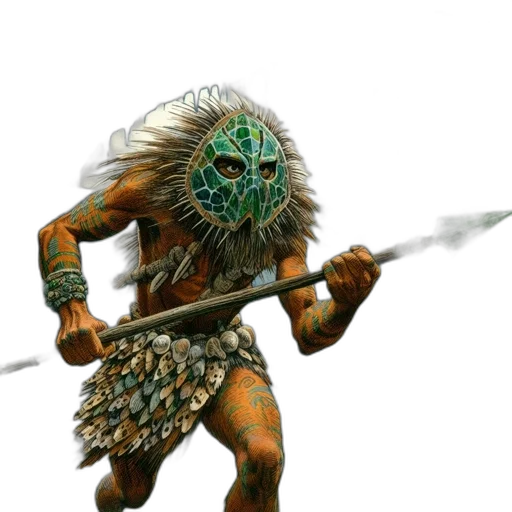 mask, staff, creature, weapon transparent PNG cut-out