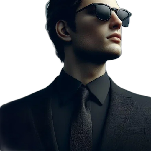 face, jacket, photorealistic, 3d render transparent PNG cut-out