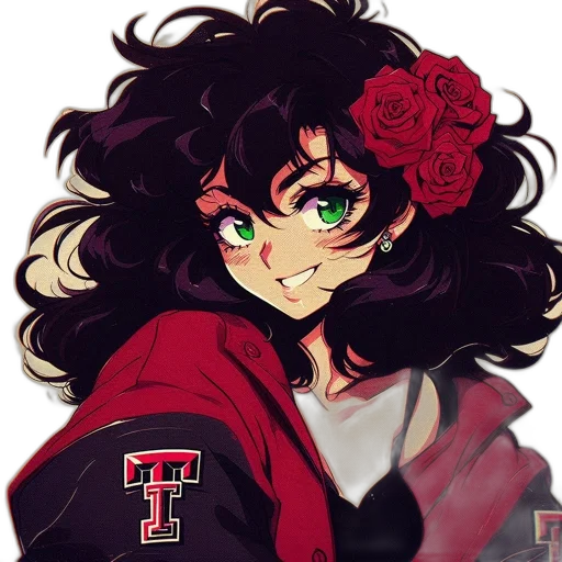 flower, face, jacket, anime transparent PNG cut-out