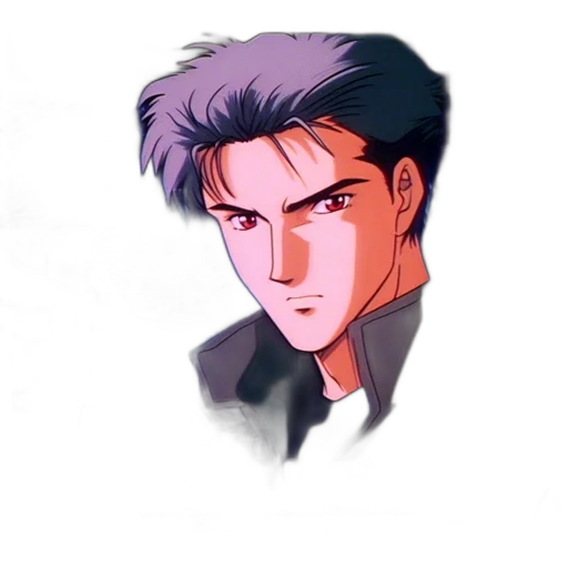 face, jacket, staff, anime transparent PNG cut-out