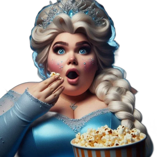 food, princess-dressed, woman, big transparent PNG cut-out