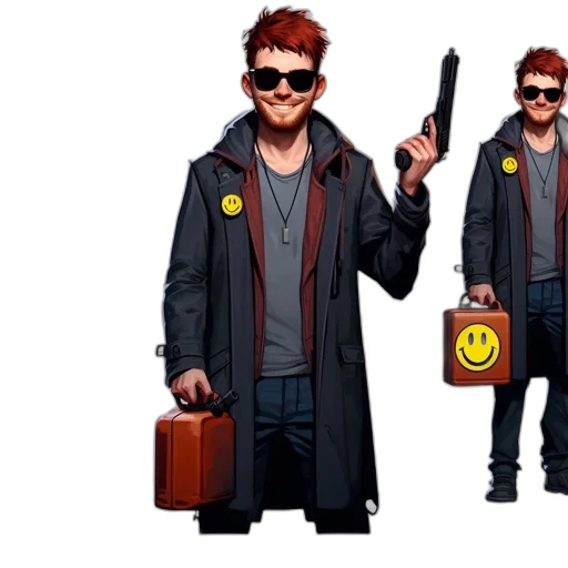 jacket, staff, concept art, cartoon transparent PNG cut-out